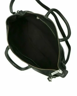 Handtasche Strukturleder Schwarz