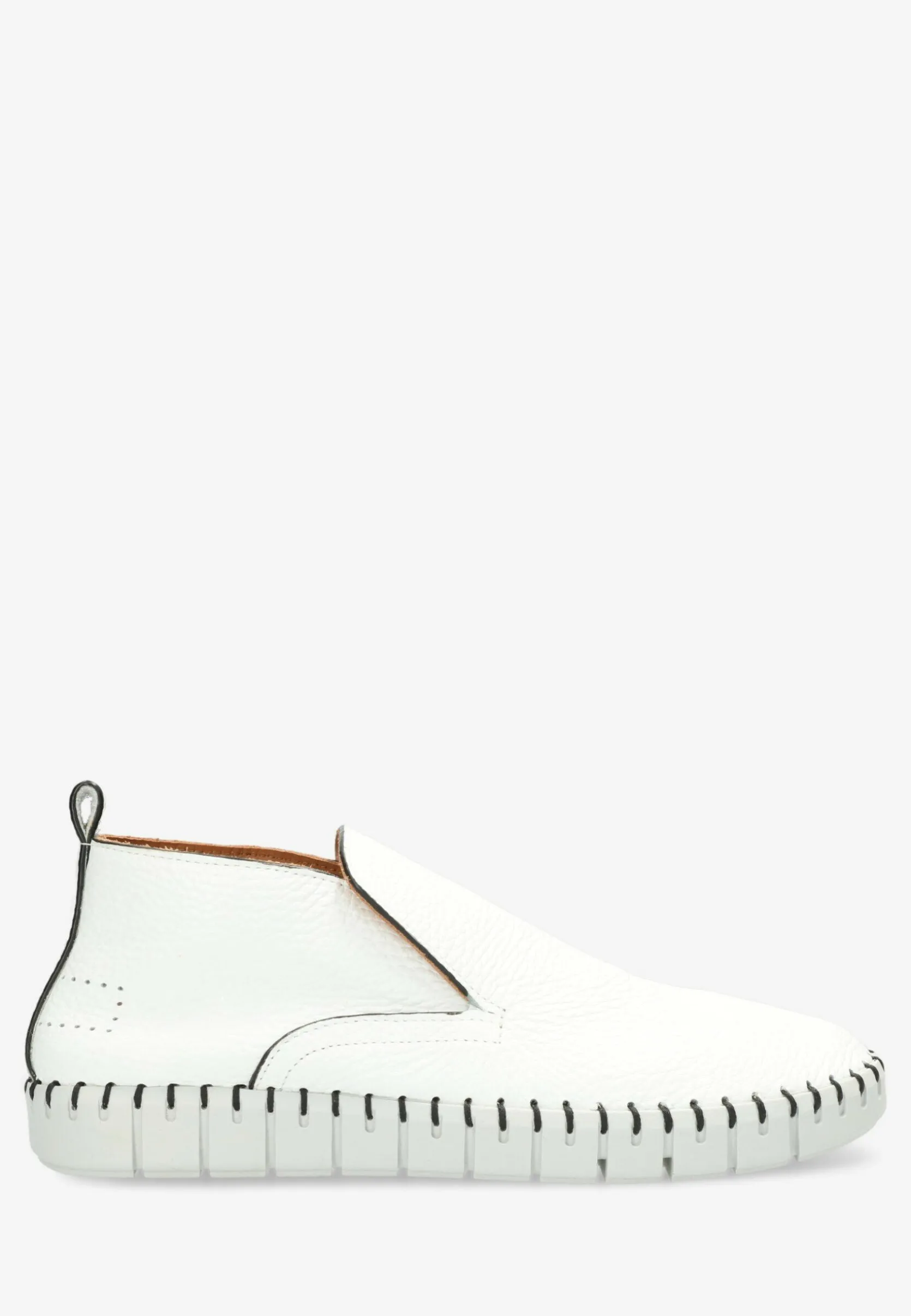 Loafer High With Flexible Sole Heavy Grain Leather White