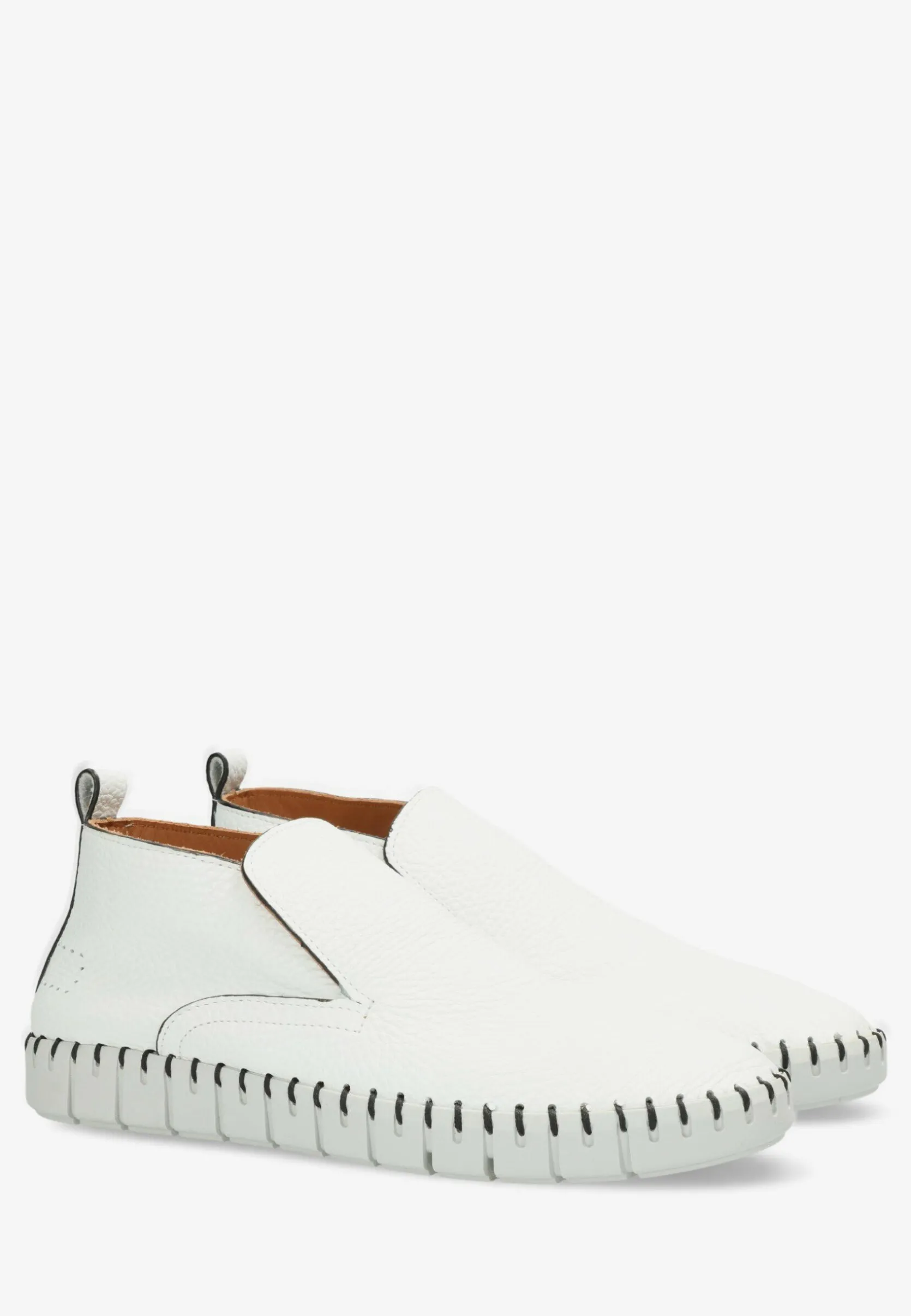 Loafer High With Flexible Sole Heavy Grain Leather White