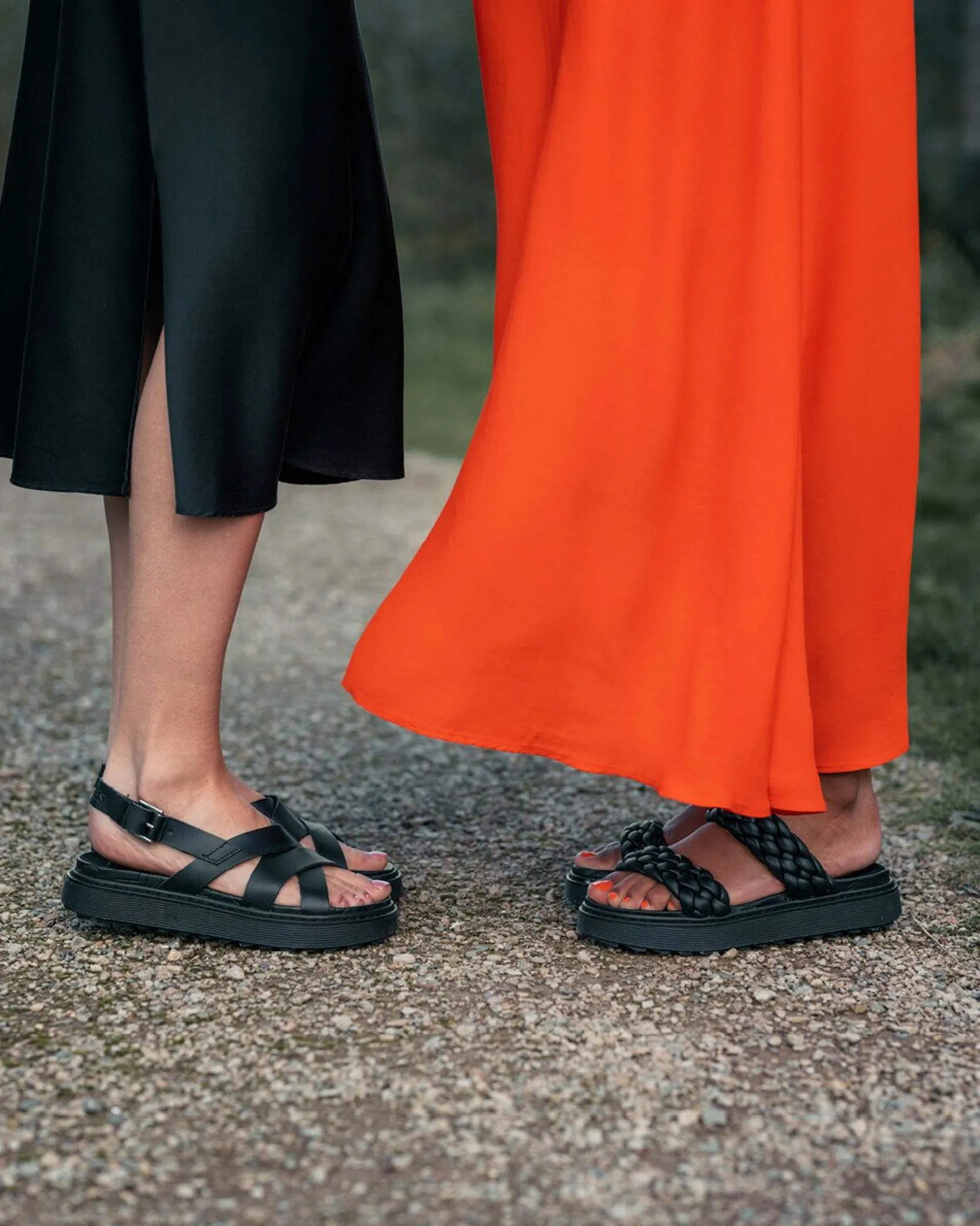 Sandale Glattleder Schwarz