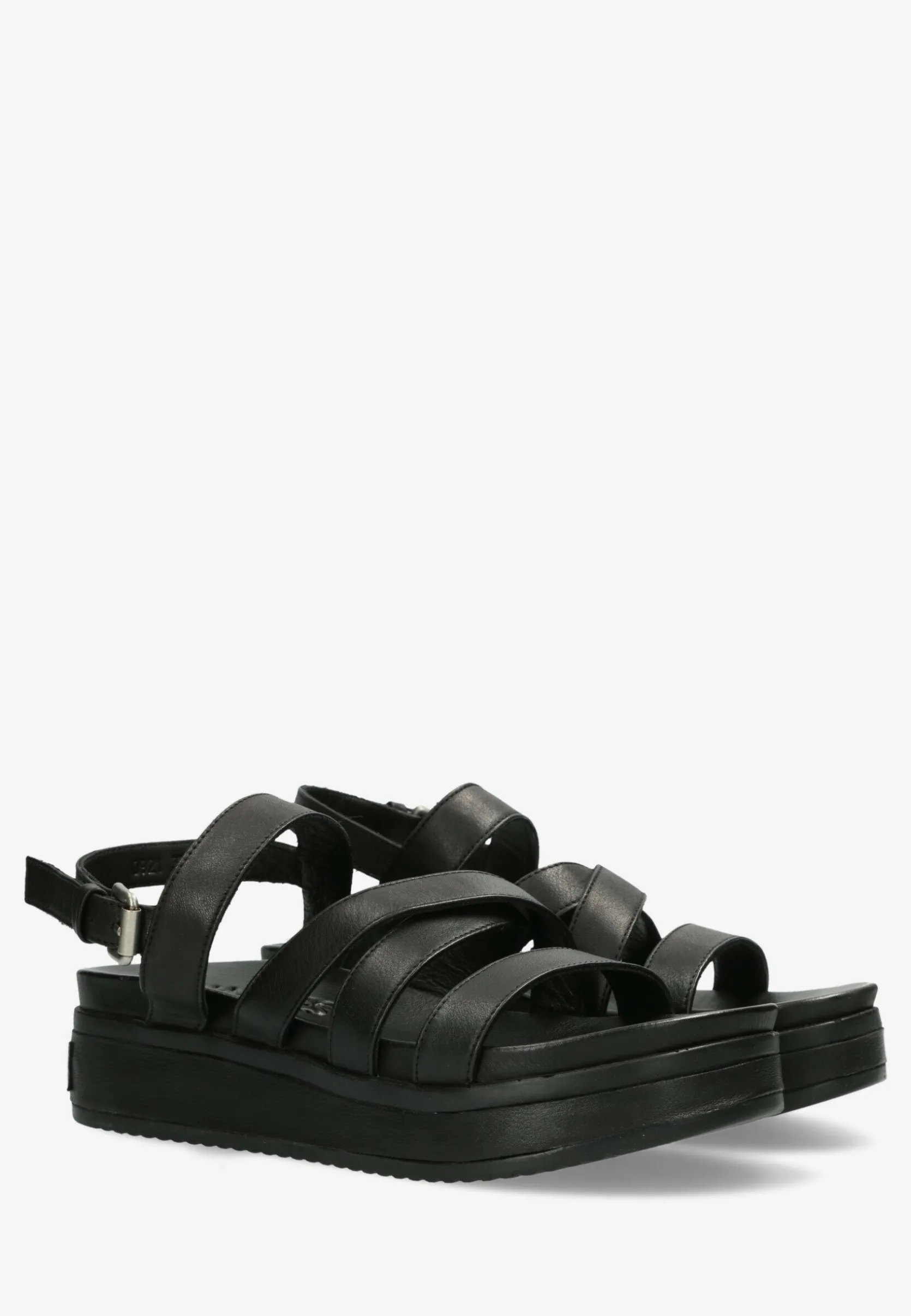 Sandale Glattleder Schwarz