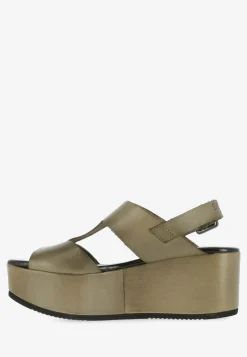 Sandale Plateau Vegetable Tanned Grun