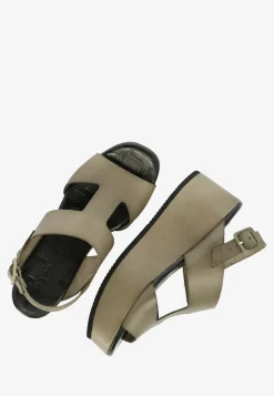 Sandale Plateau Vegetable Tanned Grun