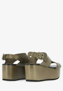 Sandale Plateau Vegetable Tanned Grun