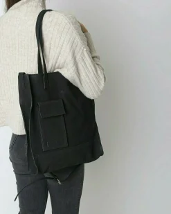 Shopper Naturlich Gegerbtes Leder Schwarz