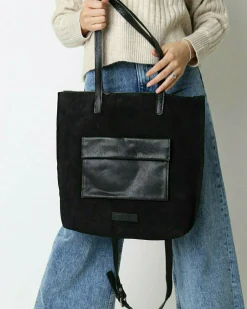 Shopper Wildleder & Glattleder Schwarz