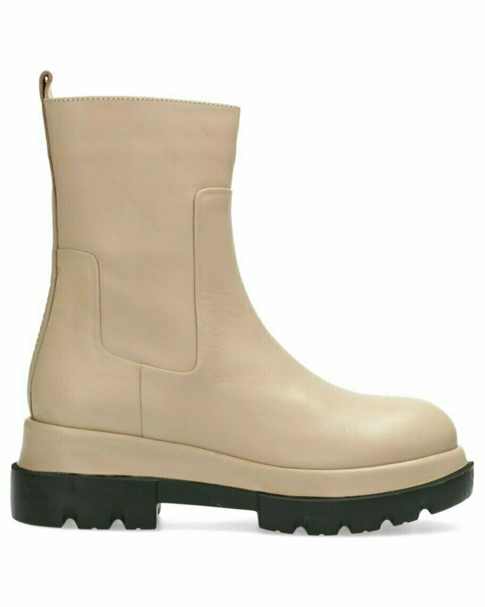 Stiefelette Glattleder Hellgrau