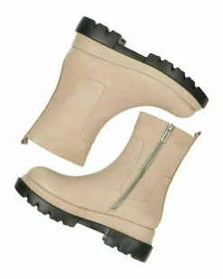 Stiefelette Glattleder Hellgrau