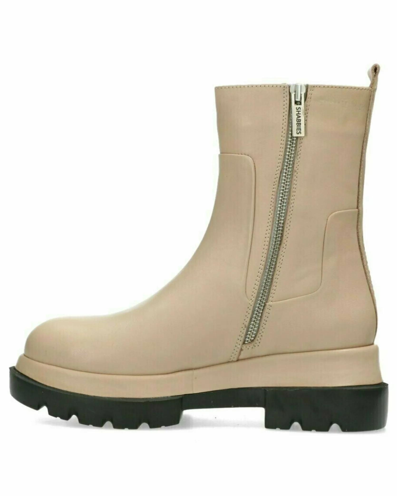 Stiefelette Glattleder Hellgrau