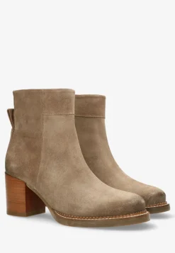 Stiefelette Mit Absatz Taupe